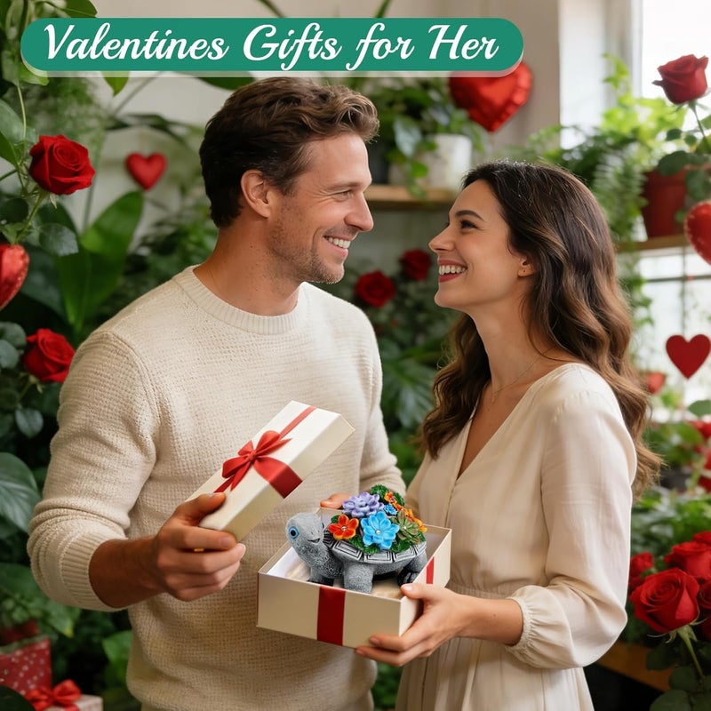 linkax Valentines Day Gifts for Her, Garden Turtle Birthday Gifts for Grandma Mom Women Sister, Solar Lights Outdoor Home Garden Decor for Outside Yard Patio Easter House Warming New Home Presents - Image 2